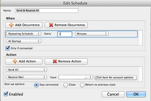 schedule emails in outlook for mac 2011